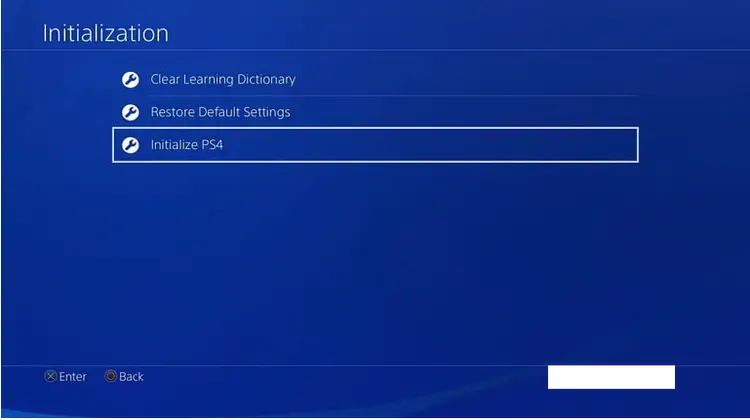 how to factory reset a ps4