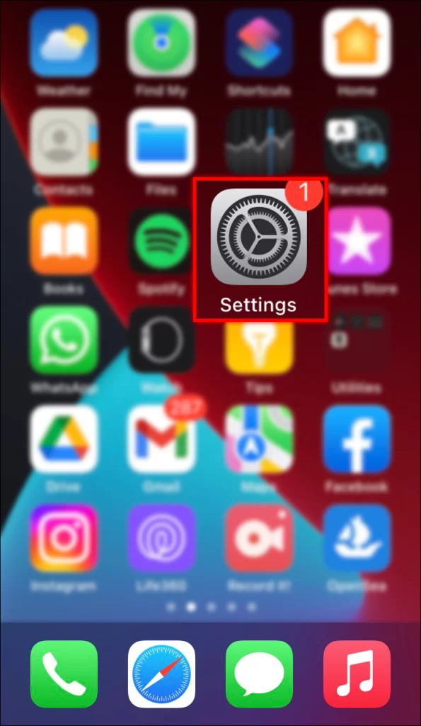 go to iphone settings